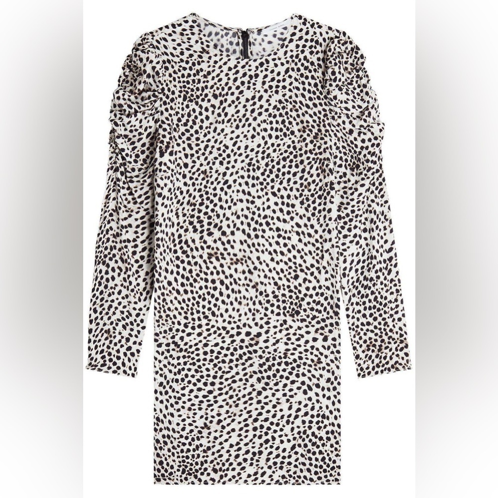 Anine Bing Kingston Puff Sleeve Animal Print Dress - Picture 3 of 4